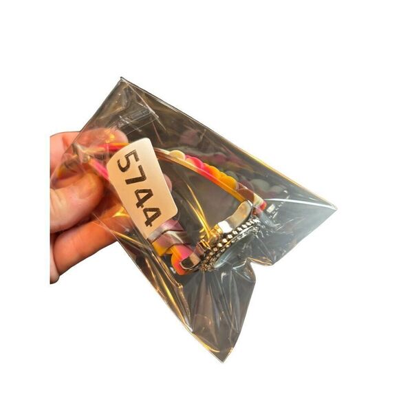 Geneva Women's Watch With Rhinestone Bezel & Multicolor Silicone Strap Water Res - Picture 13 of 13